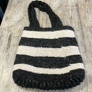 NWOT Black/white Inspire Crochet Tote